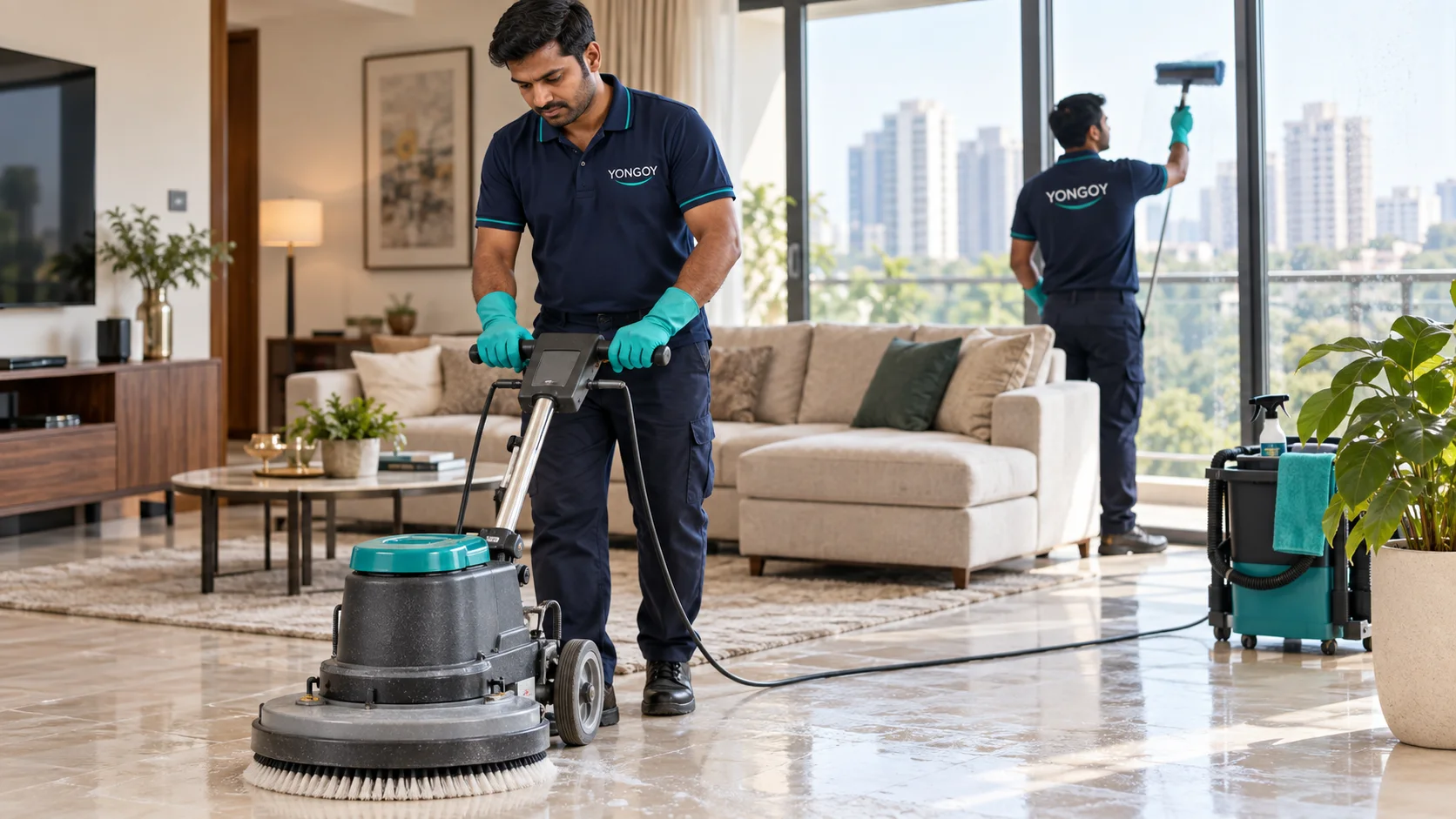 Indian Yongoy professionals providing full home deep cleaning