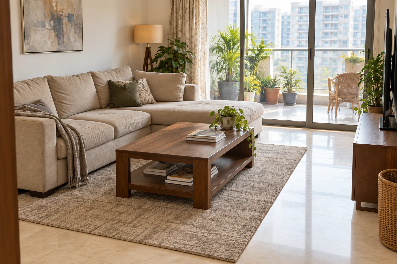 Same living room after Yongoy deep cleaning