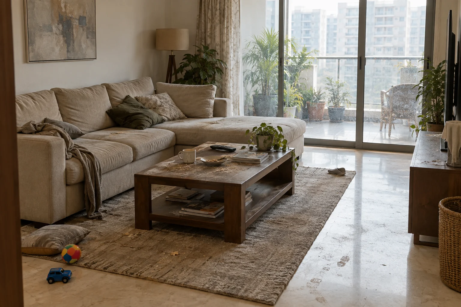 Living room before Yongoy deep cleaning